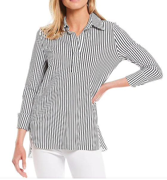 Jude Connally Hadley Top Shirting Stripe White/Black