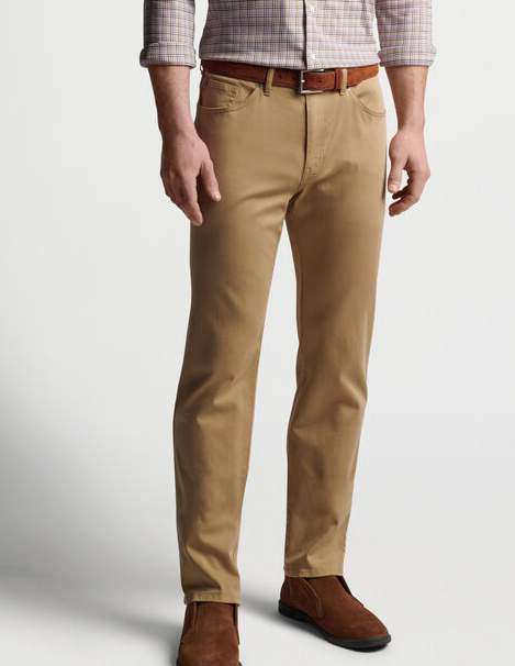 Peter Millar Crown Ultimate Sateen Five-Pocket Pant Khaki