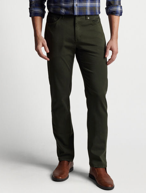 Peter Millar Crown Ultimate Sateen Five-Pocket Pant Dark Olive