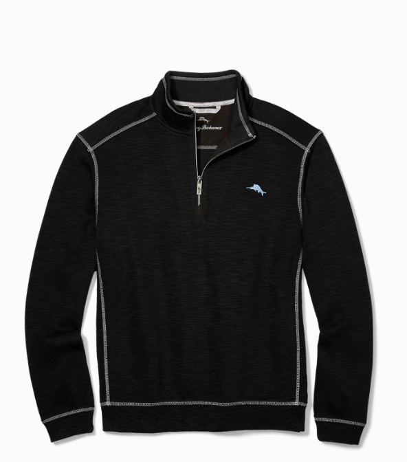 Tommy Bahama Tobago Bay Half-Zip Sweatshirt Black