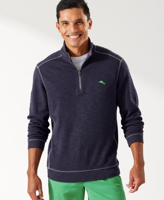 Tommy Bahama Tobago Bay Half-Zip Sweatshirt Ocean Deep