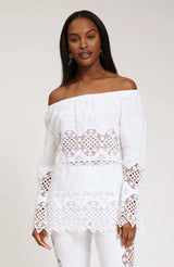 Tyler Boe Daniella Eyelet Tunic White
