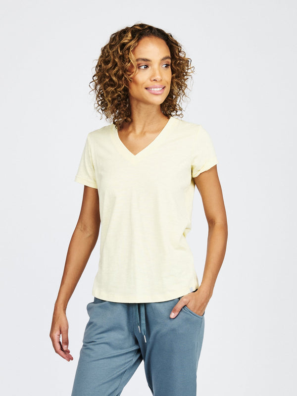 tasc Nola V-Neck T-Shirt Daisy Yellow