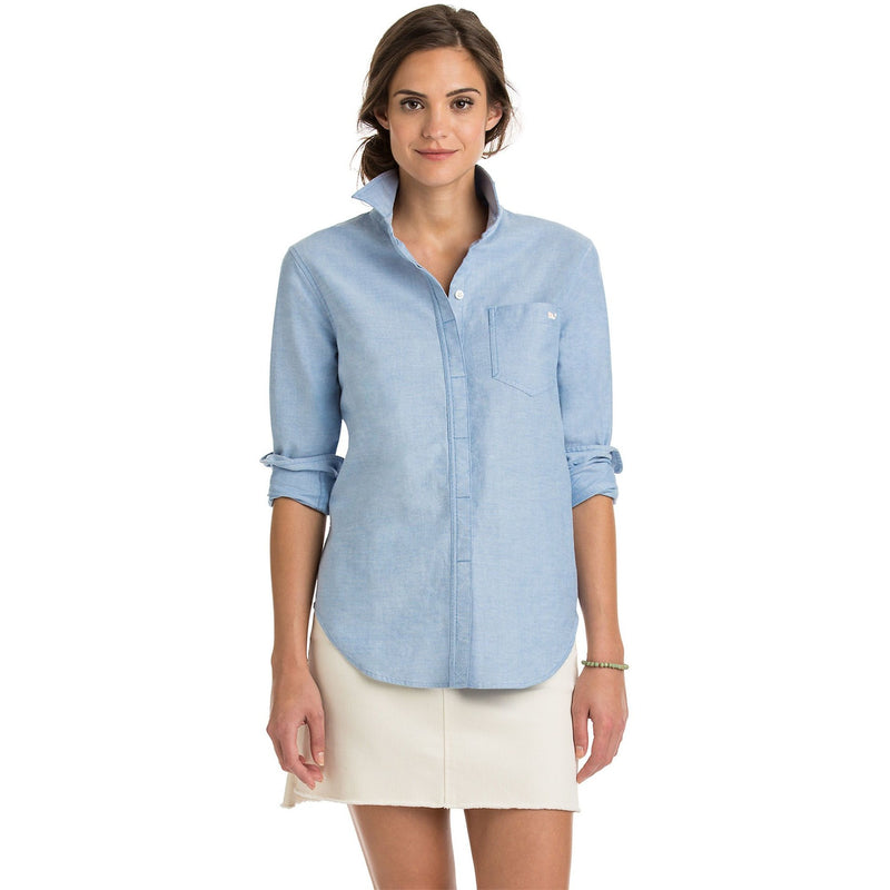 Vineyard Vines Relaxed Oxford Pocket Button-Up Tide Blue