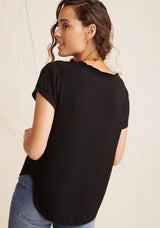 Bella Dahl V-Neck Short Sleeve Tee Vintage Black
