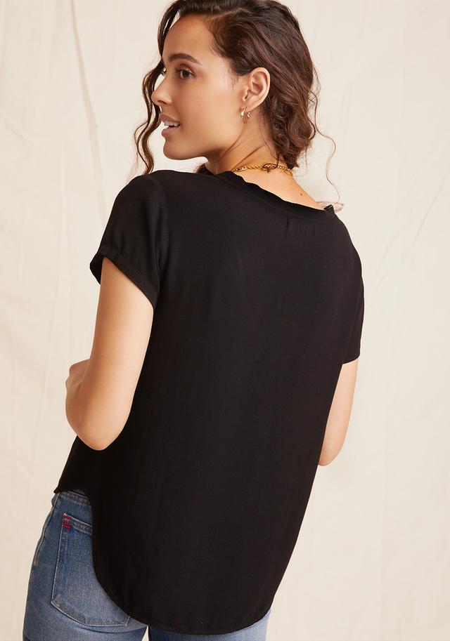 Bella Dahl V-Neck Short Sleeve Tee Vintage Black