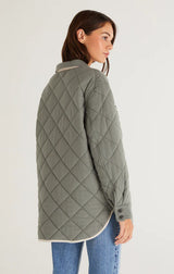 Z Supply Maya Quilted Shacket Ash Green