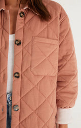 Z Supply Maya Quilted Shacket Burnt Cedar