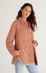 Z Supply Maya Quilted Shacket Burnt Cedar