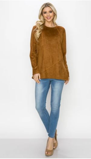 JOH Aldis Suede Top Caramel