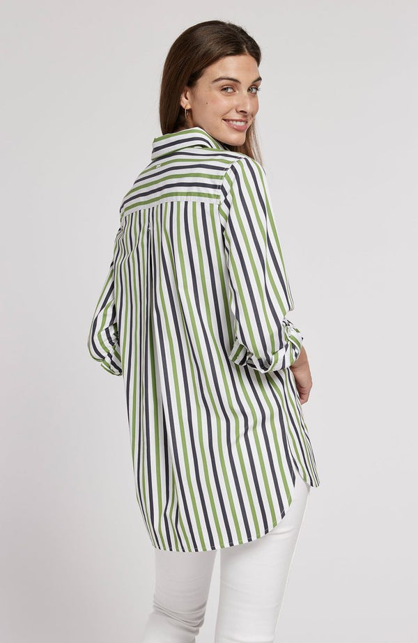 Tyler Boe Awning Striped Workshirt White/American Navy
