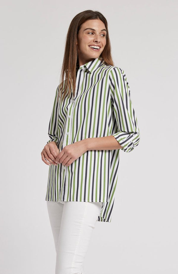 Tyler Boe Awning Striped Workshirt White/American Navy