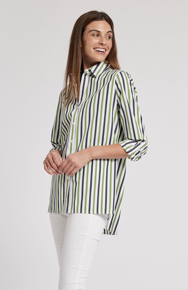 Tyler Boe Awning Striped Workshirt White/American Navy