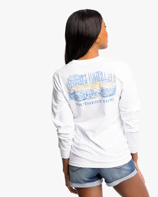 Southern Tide Beach Bound Long Sleeve T-Shirt Classic White