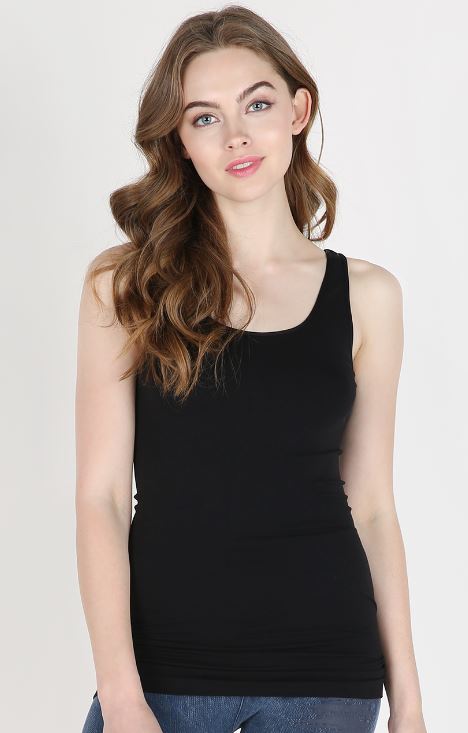 Nikibiki Plain Jersey Tank Top Black