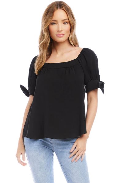 Karen Kane Square Neck Top Black