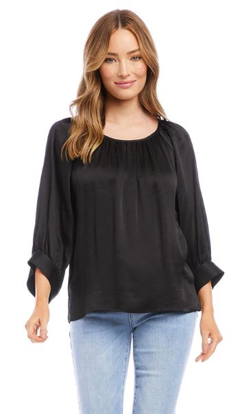 Karen Kane Blouson Sleeve Top Black