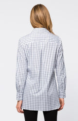 Tyler Boe Cotton Charles Check Workshirt Blue Grey