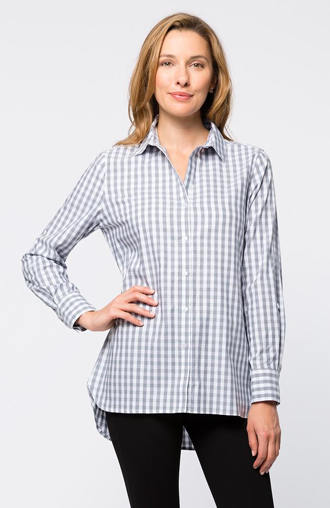 Tyler Boe Cotton Charles Check Workshirt Blue Grey