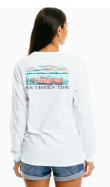 Southern Tide Canoe And You Long Sleeve T-Shirt Classic White