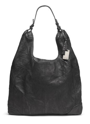 Trask Cheyenne Slouchy Tote Black Italian Sheepskin