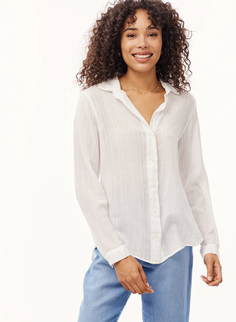 Bella Dahl Long Sleeve Classic Button Down - White