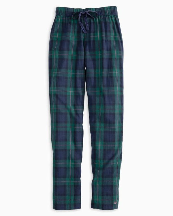 Southern Tide Coastal Watch Plaid Lounge Pant Blue Night