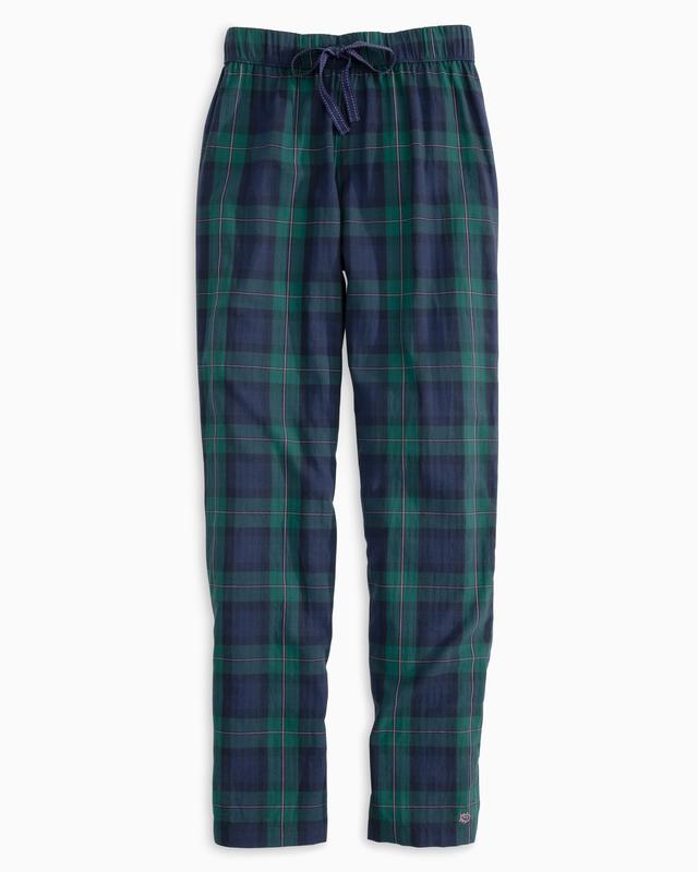 Southern Tide Coastal Watch Plaid Lounge Pant Blue Night