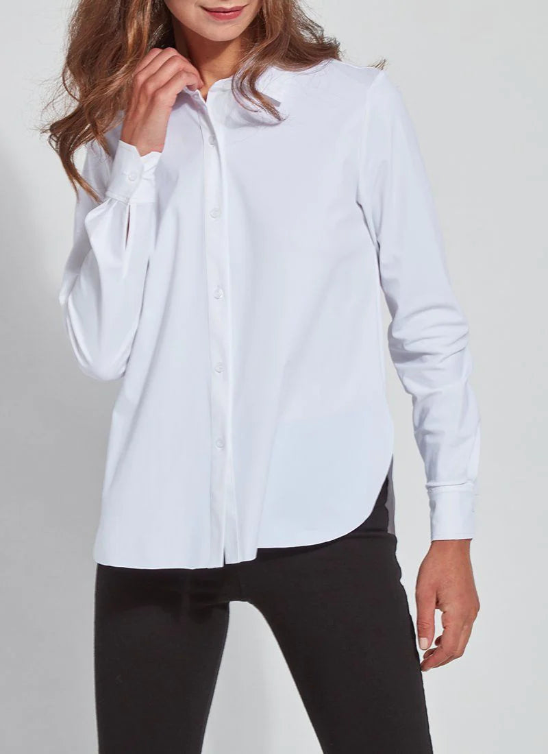 Lysse Connie Slim Button Down White