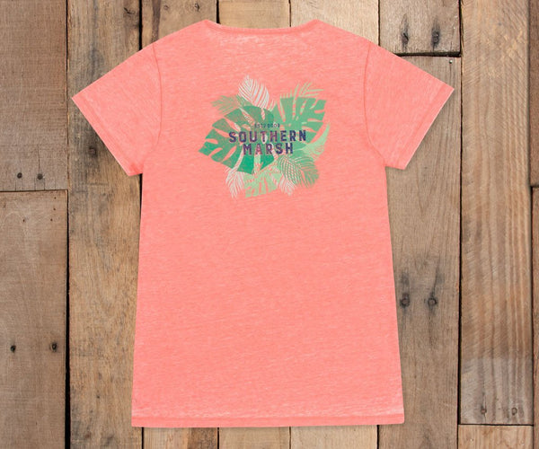 Southern Marsh Seawash Tropical Crewneck Tee Coral