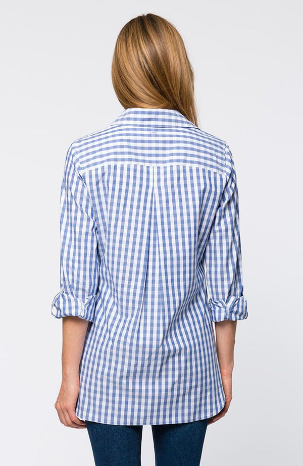 Tyler Boe Cotton Charles Check Workshirt Sapphire