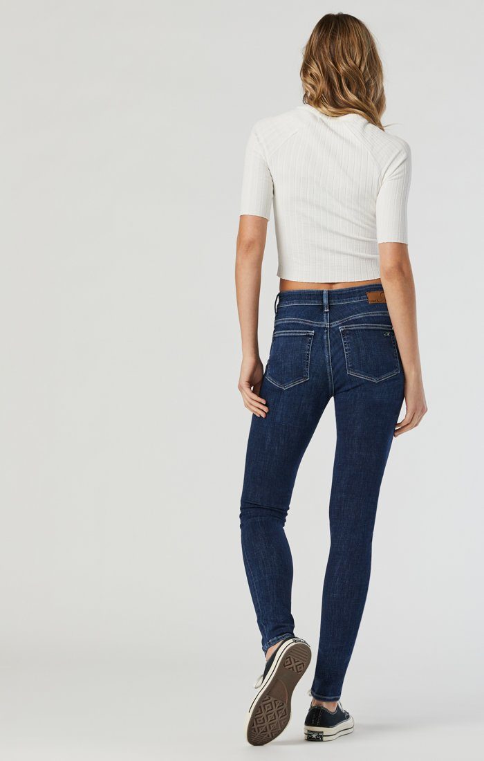 Mavi Alissa Dark Brushed Feather Blue Skinny Jean 30" Length