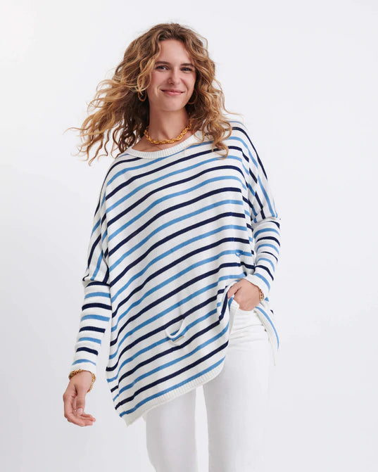 Mersea The Catalina Travel Sweater Deepwater French Stripes