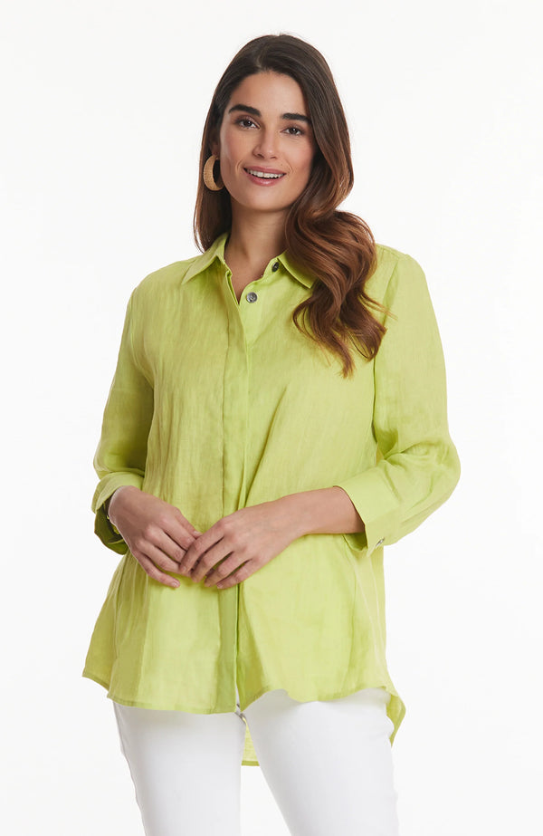Tyler Boe Dora Linen Shirt Wild Lime