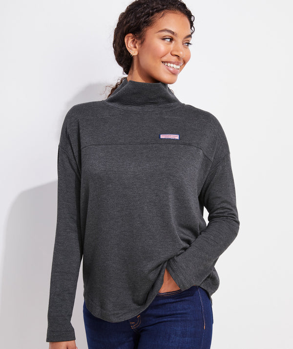 Vineyard Vines Dreamcloth Funnel Neck Shep Shirt Charcoal Heather