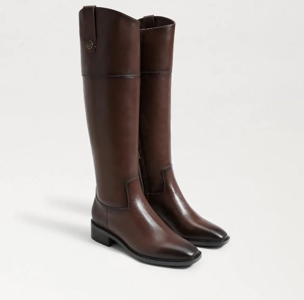 Sam Edelman Drina Leather Riding Boot Terazzo Brown