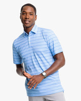 Southern Tide Driver Best Ball Print Performance Polo Shirt in Boat Blue