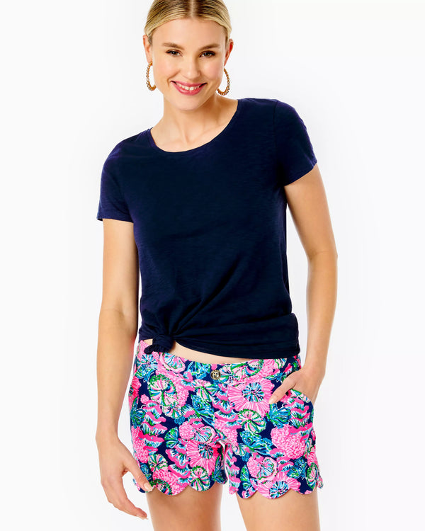 Lilly Pulitzer Etta Scoop Neck Top True Navy