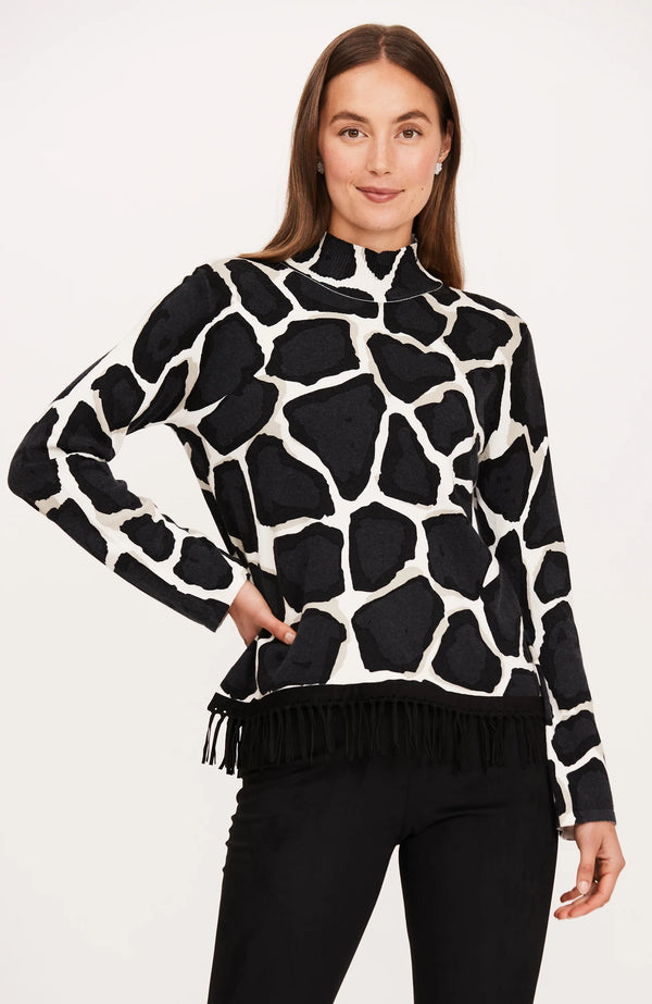 Tyler Boe Giraffe Fringed Sweater Multi