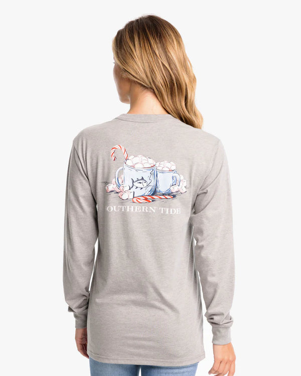 Southern Tide Heather Hot Cocoa Long Sleeve T-Shirt Heather Quarry