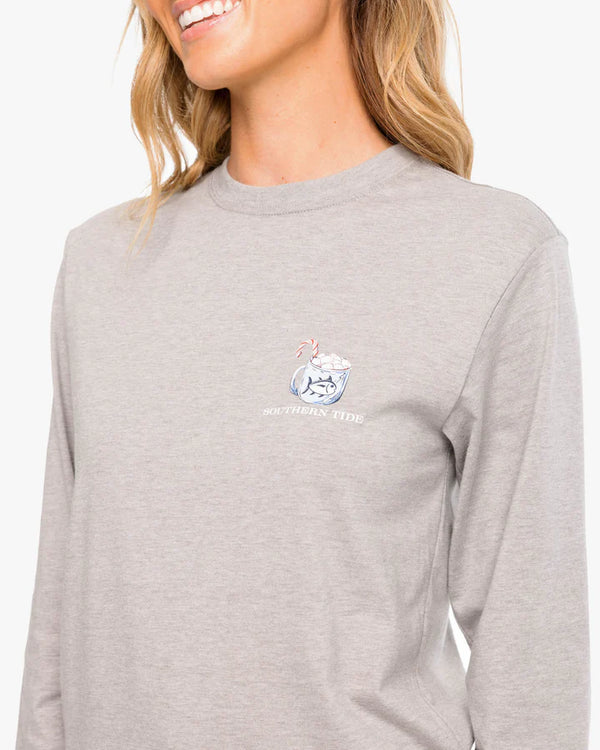 Southern Tide Heather Hot Cocoa Long Sleeve T-Shirt Heather Quarry