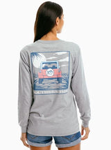 Southern Tide Off-Road Long Sleeve Sunset Heather T-shirt Heather Grey