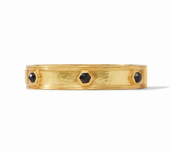 Julie Vos Palladio Hinge Bangle Gold Obsidian Black