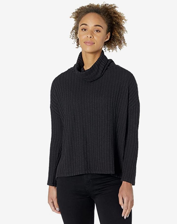 Dylan Sweater Knit Cowl Neck Black