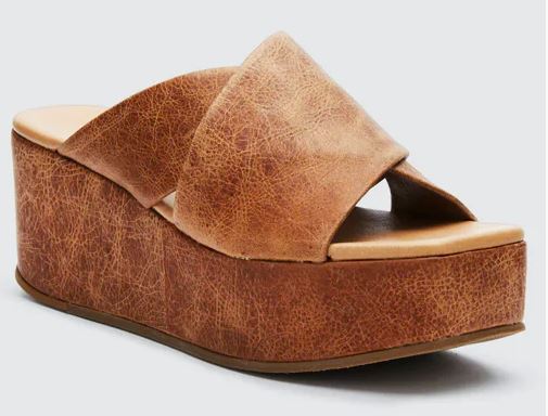 Matisse Holden Platform Slide Sandal Tan Leather