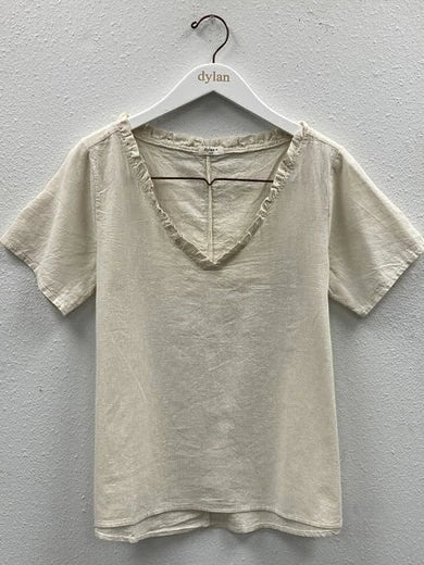 Dylan Cotton-Linen Bella Blouse Sand