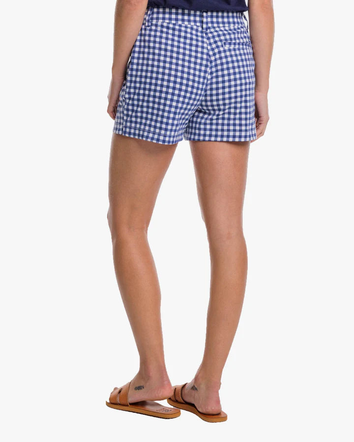 Southern Tide Inlet Gingham Performance Short Nautical Navy