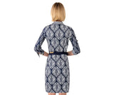 Gretchen Scott Jersey Mandarin Dress Indian Summer Navy