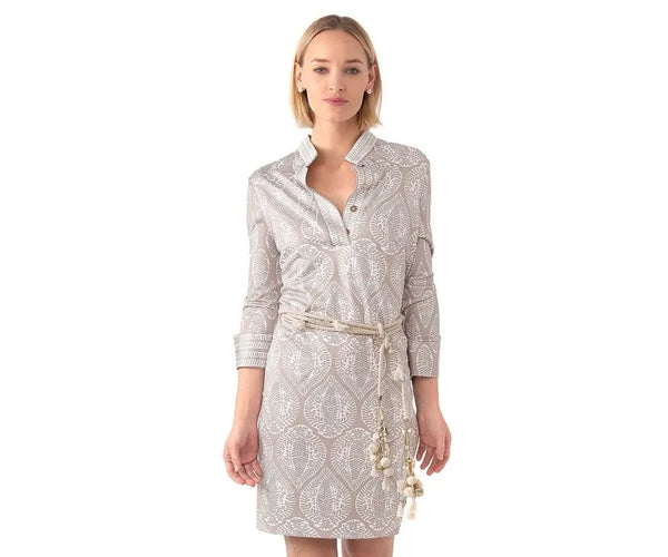 Gretchen Scott Jersey Mandarin Dress Indian Summer Neutral