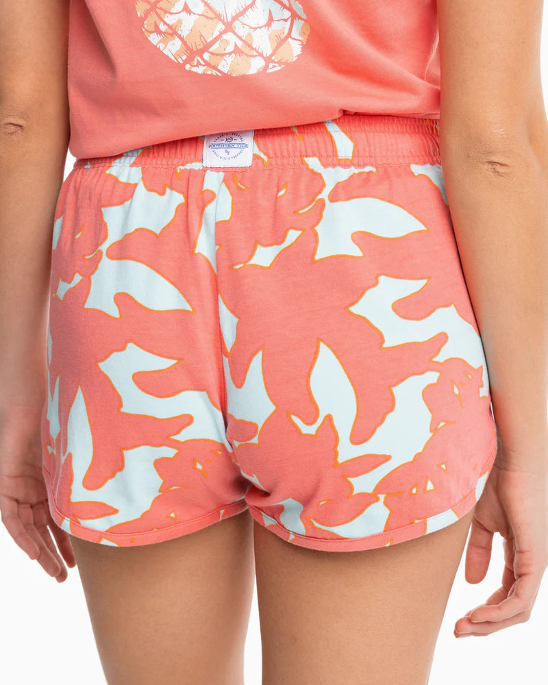 Southern Tide Island Flower Lounge Short Rouge Red